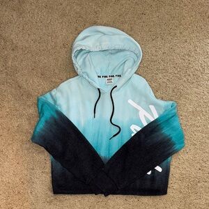 Victorias Secret Pink Cropped Ombré Hoodie